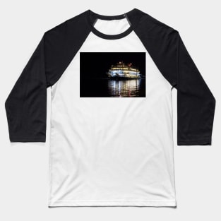 Savannah Riverboat at night Baseball T-Shirt